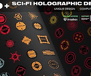 SCI-FI HOLOGRAPHIC DECALS 100+ UNIQUE DESIGN