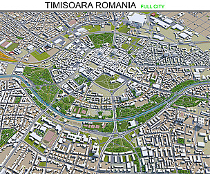 Timisoara city Romania 3d model 30km