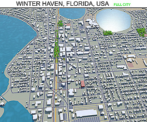 Winter Haven city Florida USA 3d model 25km