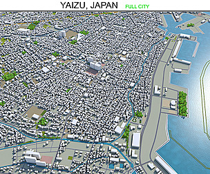 Yaizu city Japan 3d model 25km