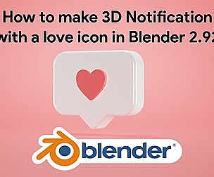 3d Notification with Love icon - Blender 2.92