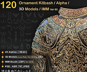 120 Ornament Kitbash-Alpha-3D Models-IMM vol 02