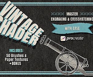Procreate Vintage Engrave Shader Brushes