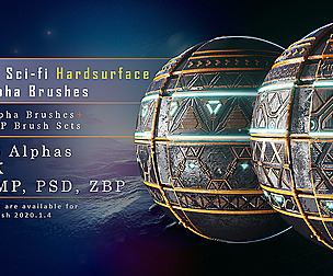 36 Sci-fi Harssurface Alpha Trim Brushes