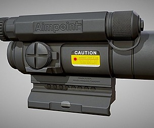 Aimpoint CompM4 - Optical Sight PBR Game Ready