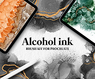 Alcohol ink brushes for Procreate