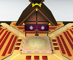 Sumo dojo arena stadium ring