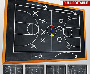 Sport chalkboard tactical low poly