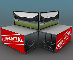 Telebim LED screen double low poly