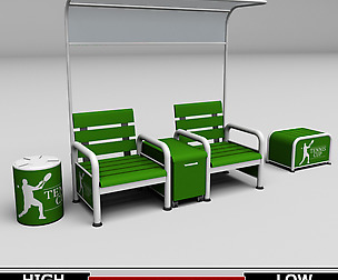 Tennis court chair bench