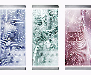Glass partition-laser lights