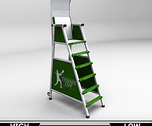 Umpire tennis judge chair low poly