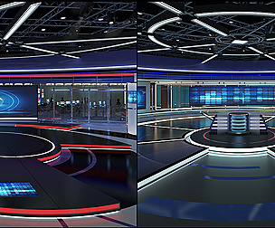 Virtual TV Studio News Set 31