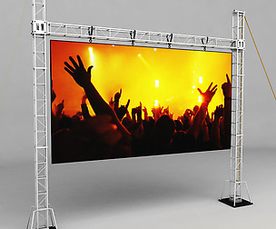 Telebim scaffolding LED screen high