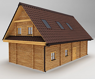 Wooden house high poly detail