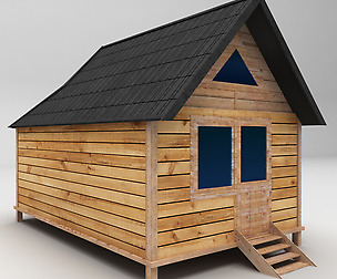 Wooden House Medium low poly