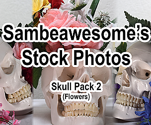 Stock Photos: Human Skull 2 (Flowers)