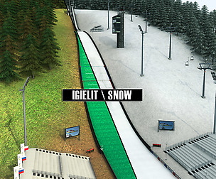 Ski jumping hill high detail