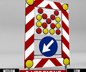 Sign accident street lamp low poly