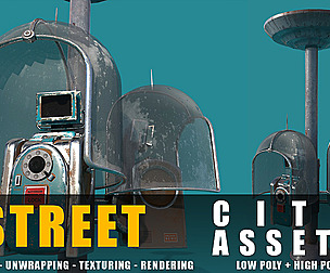 Twin Phone Station old game ready street assets