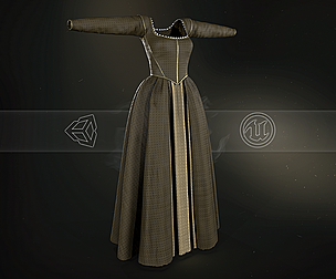 Medieval Dress Style 5 Brown