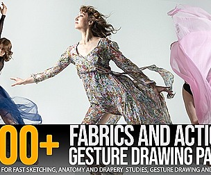 200+ Fabrics & Action Gesture Drawing Pack