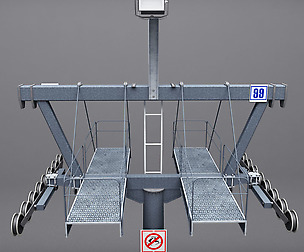 Ski lift mountain pole medium high poly