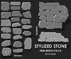 Stylized Stone IMM Brushes 21 in one