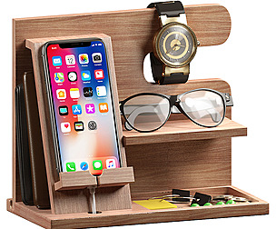 TESLYAR Wood Phone Docking Station set1