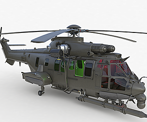 Eurocopter EC 725 High Detail 3ds max Vray