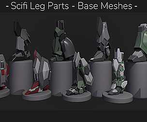 Scifi Leg Parts - Base Meshes