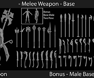 Melee Weapons - Base Meshes