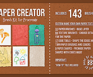 Procreate Paper Texture Creator 143 Brushes