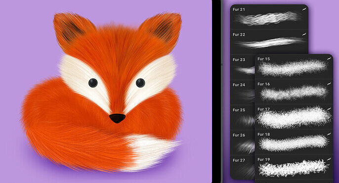 Fur Brushes for Procreate and Photoshop