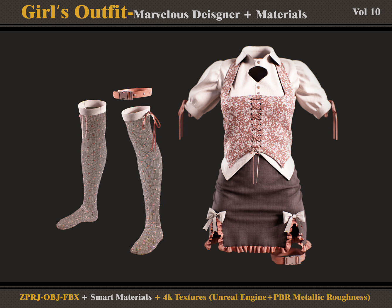 Girl's Outfit MD/Clo3d + materialstextures