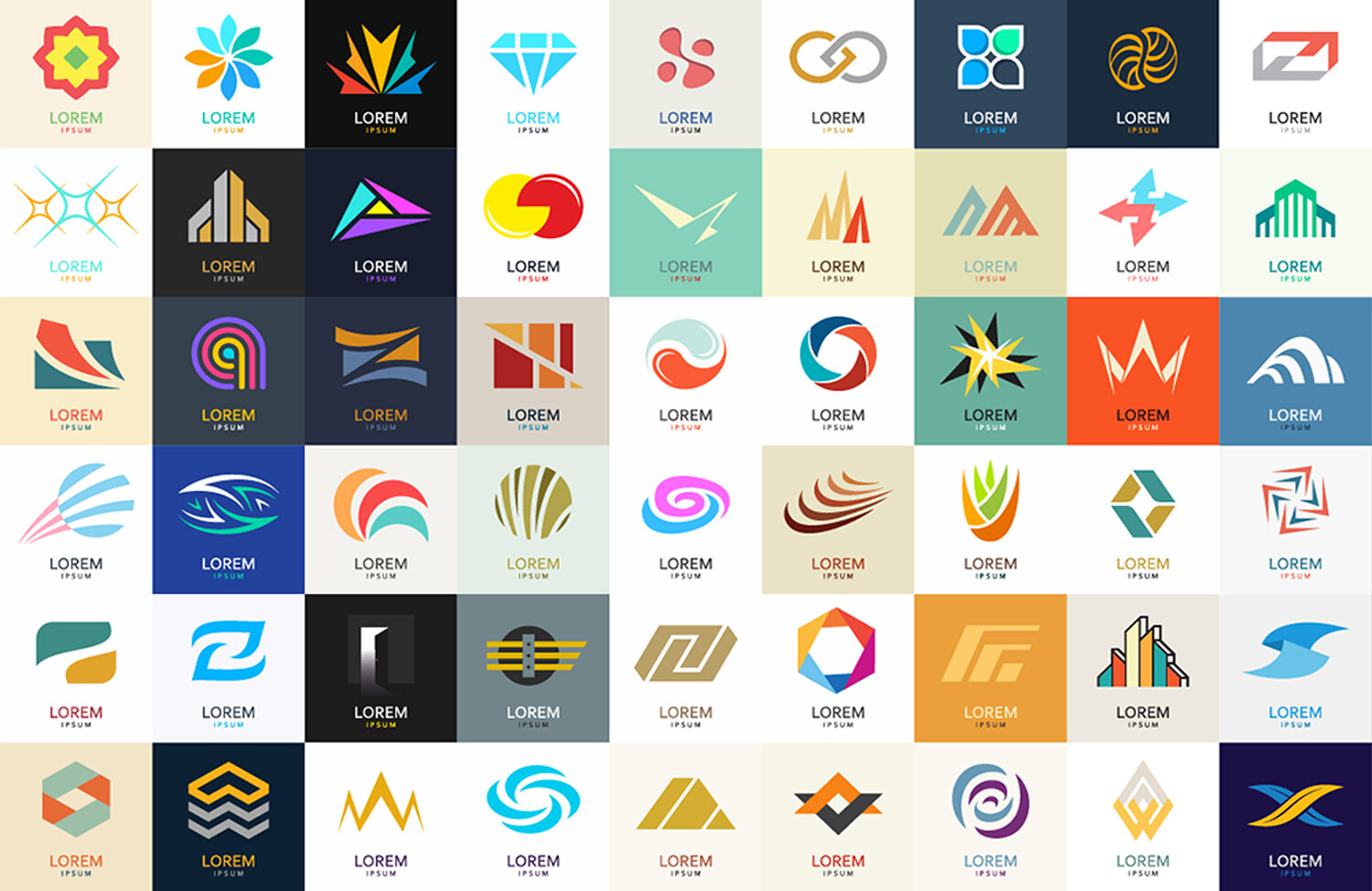 Collection of Colorful Abstract Logos Ideal for Modern Business ...