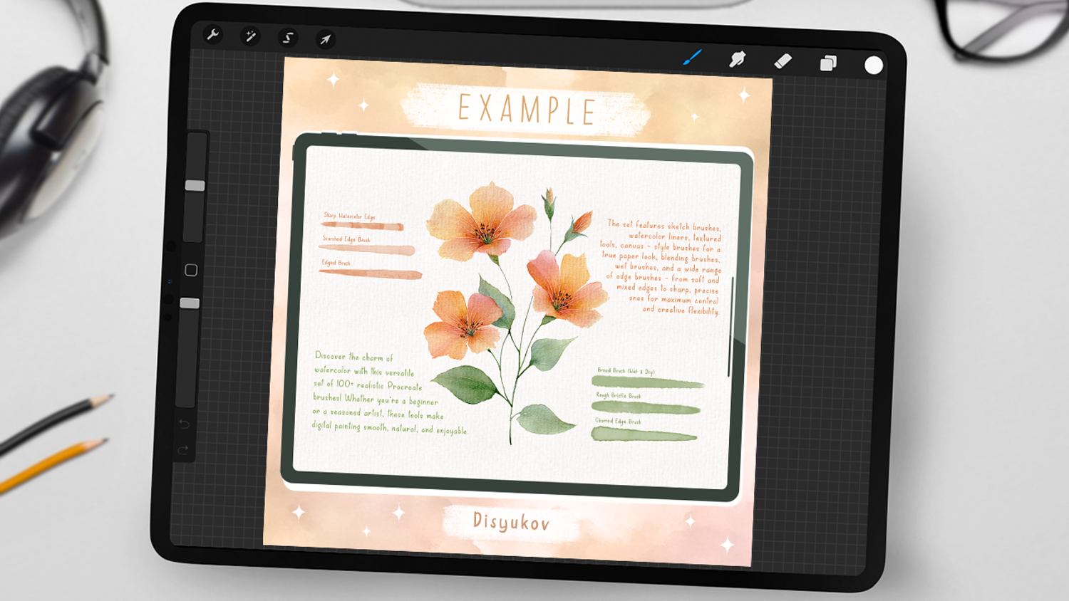 100 Realistic Watercolor Brushes for Procreate – Paper and Canvas ...