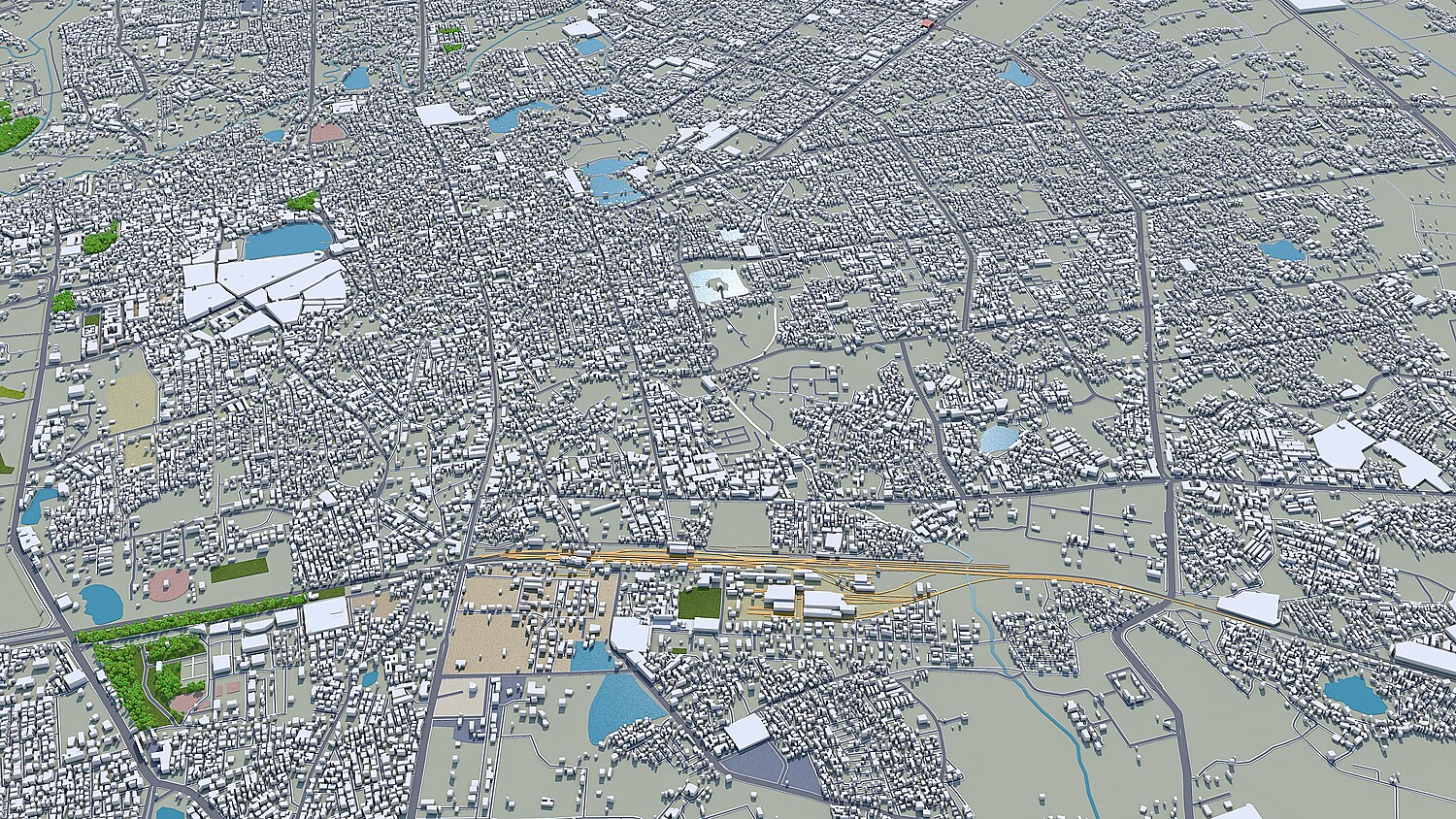 Vadodara city India 3d model 30km