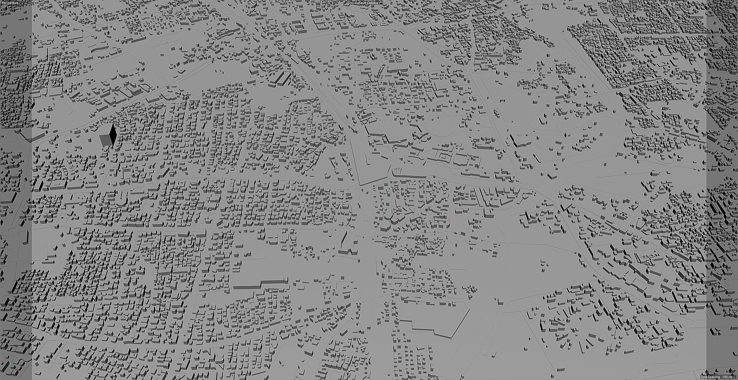 Vadodara city India 3d model 30km