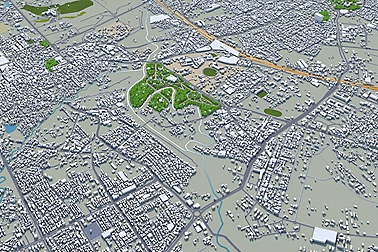 Vadodara city India 3d model 30km