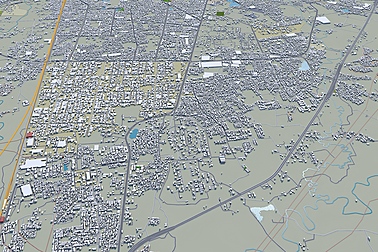 Vadodara city India 3d model 30km