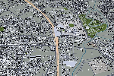 Vadodara city India 3d model 30km