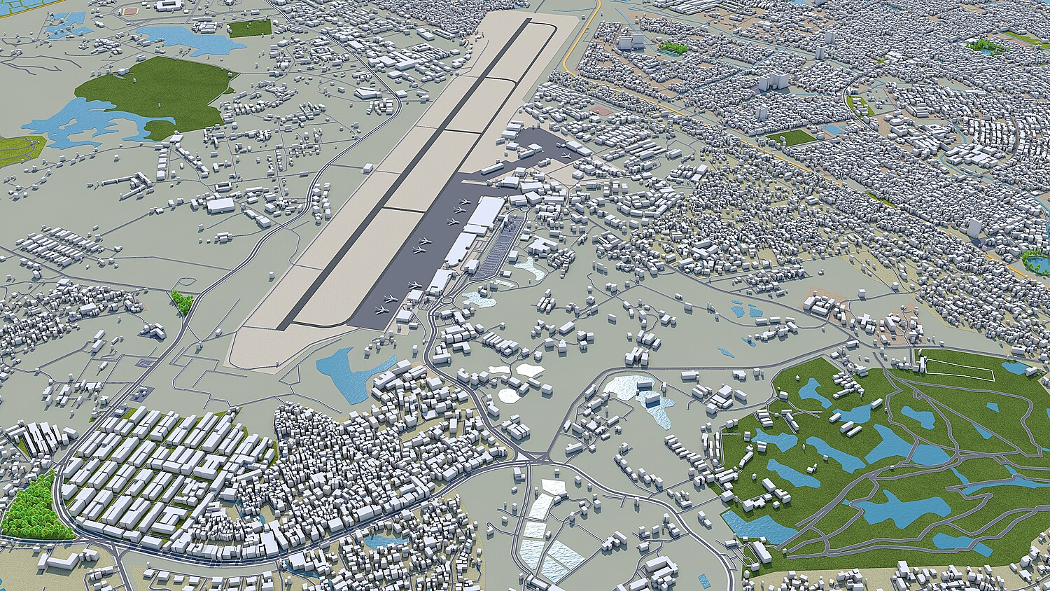 Yangon city Myanmar 3d model 60km